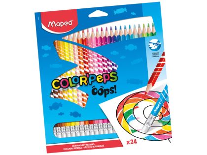 Цветни моливи  МАПЕД + ГУМА  24 цвята