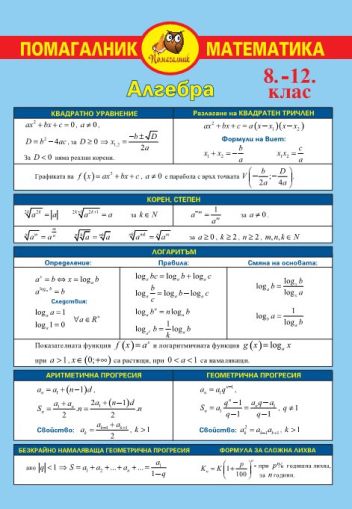 МАТЕМАТИКА 8 - 12 Клас А3 Ламинат !!!