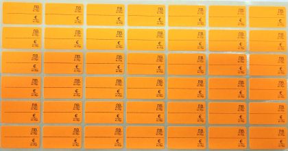 Етикети  17/30  ЛВ/ЕВРО ОРАНЖ 10бр КОМПЛЕКТ