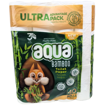 Тоалетна хартия 40бр. AQUA BAMBU Комплект  !!!