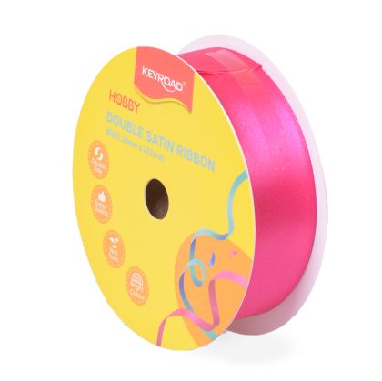 ЛЕНТА САТЕН 25мм*25ярда KR990035 РОЗОВА