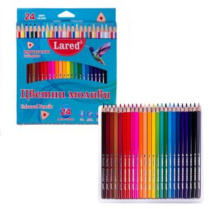 Цветни моливи триъгълни  ЛАРЕД  24цв.