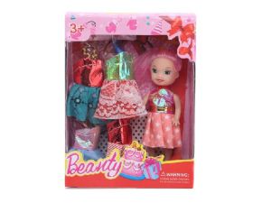 Кукла МИНИ с 4 рокли в кутия №047