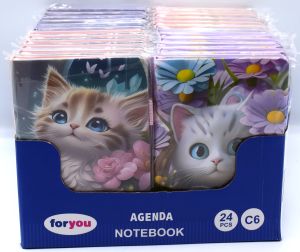 Тефтер с ластик А6  11/16см  КОТЕ №6500-28 !!!