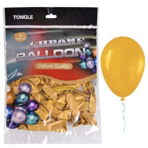 Балон  100бр  12.5см  TONGLE ХРОМ ЗЛАТО
