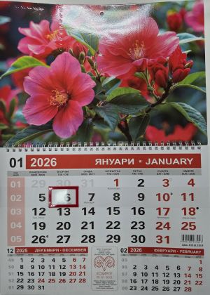 Календар  СТЕНЕН малък с цветна глава    !!!