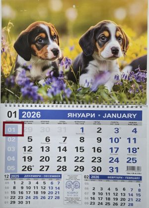 Календар  СТЕНЕН малък с цветна глава    !!!