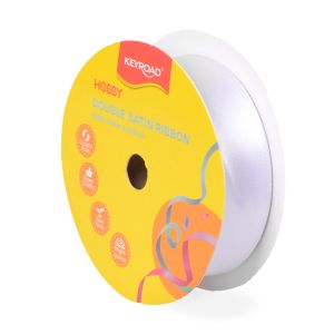 ЛЕНТА САТЕН 25мм*25ярда KR990030 БЯЛА