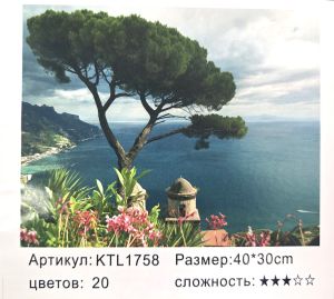 РИСУВАНЕ ПО НОМЕРА 30/40см.  ПЕЙЗАЖ KTL1758