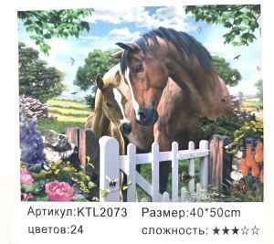 РИСУВАНЕ ПО НОМЕРА 30/40см. КОНЕ KTL2073