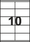 Етикети в кутия 100бр.бели-105/57мм. 10