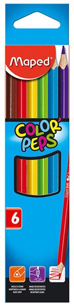 Цветни моливи МАПЕД  6 Цвята  ДЪЛГИ  !!!